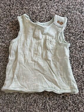 Grayson Collective Baby Boy Light Blue Sage Tank Top with Pocket Size 0-3mo